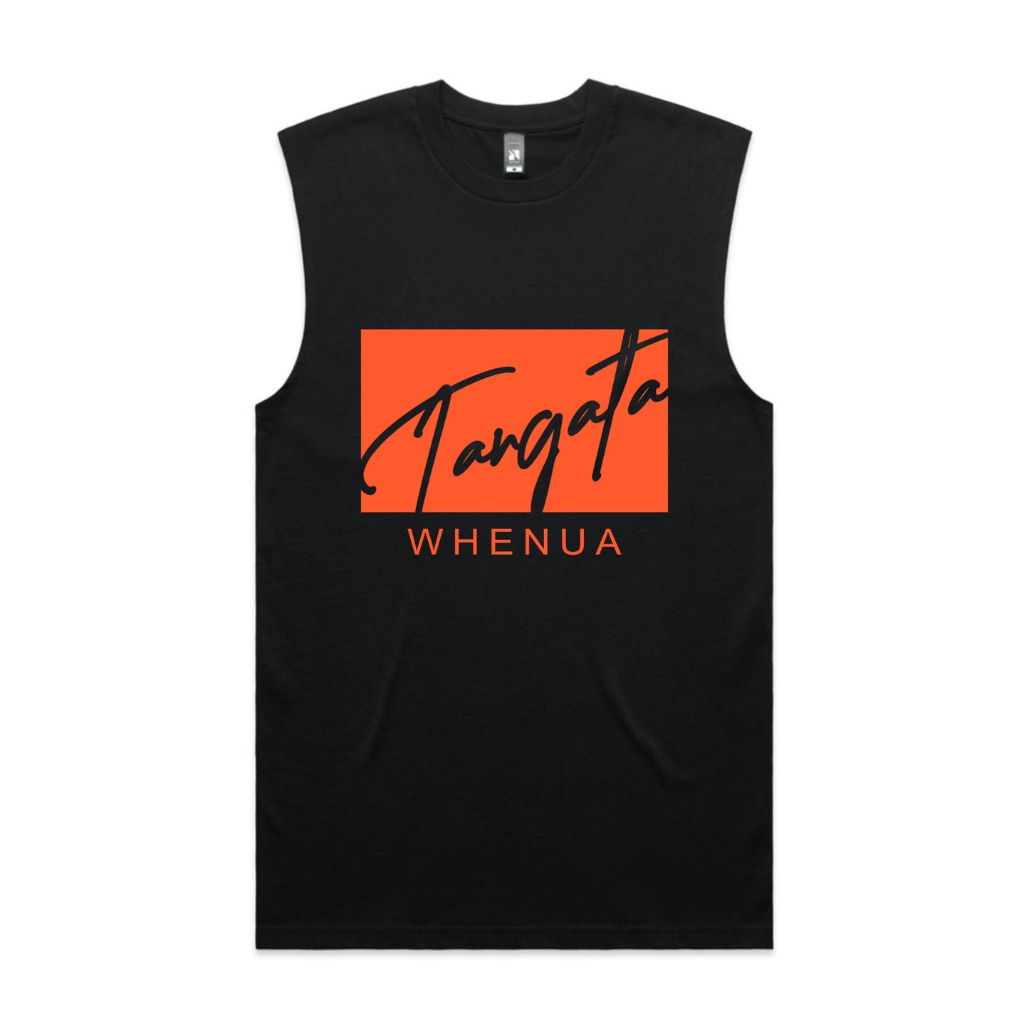 Tangata Whenua 2.0 Singlet (Black and Coral Orange)